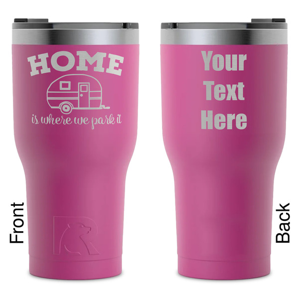 Custom Summer Camping RTIC Tumbler - Magenta - Laser Engraved - Double-Sided (Personalized)