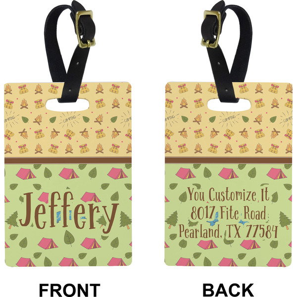 Summer Camping Rectangle Luggage Tag (Front + Back)