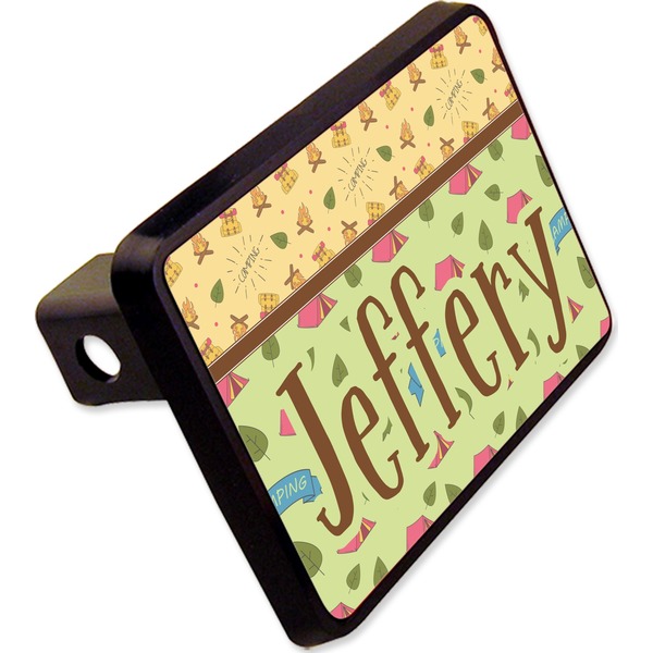 Custom Summer Camping Rectangular Trailer Hitch Cover - 2" (Personalized)