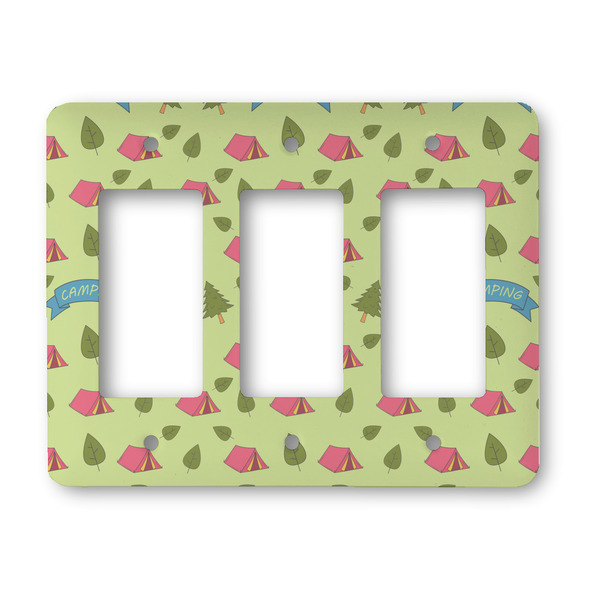 Custom Summer Camping Rocker Style Light Switch Cover - Three Switch