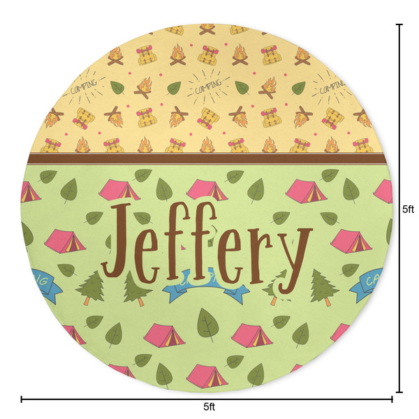 Summer Camping Round Area Rug - Size