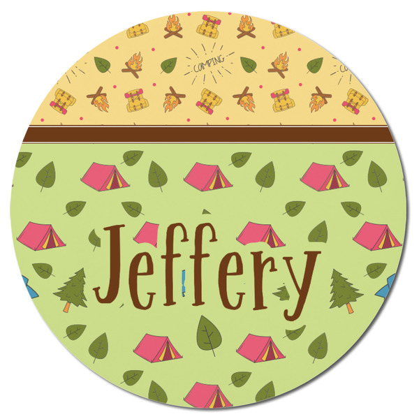 Summer Camping Round Fridge Magnet - FRONT