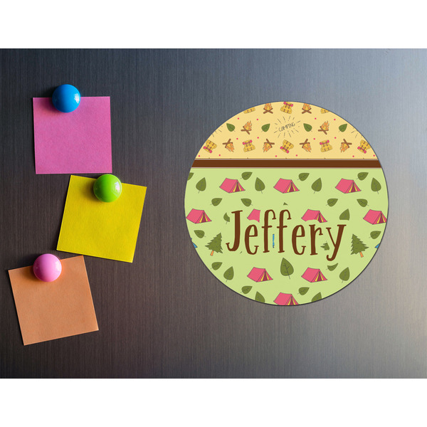 Summer Camping Round Fridge Magnet - LIFESTYLE