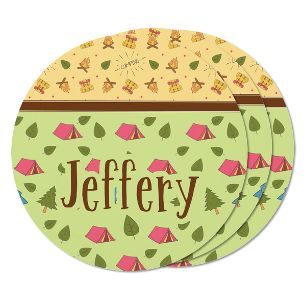 Summer Camping Round Fridge Magnet - THREE