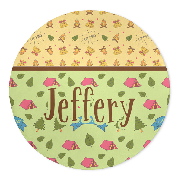 Custom Summer Camping 5' Round Indoor Area Rug (Personalized)