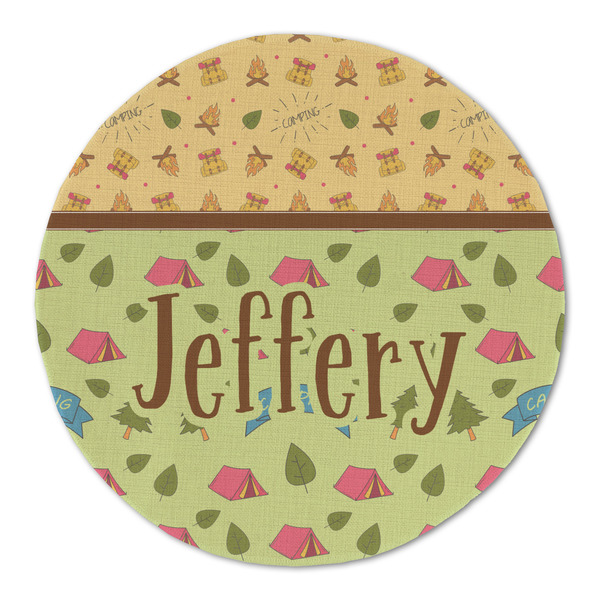 Summer Camping Round Linen Placemats - FRONT (Double Sided)