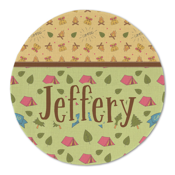 Summer Camping Round Linen Placemats - FRONT (Single Sided)