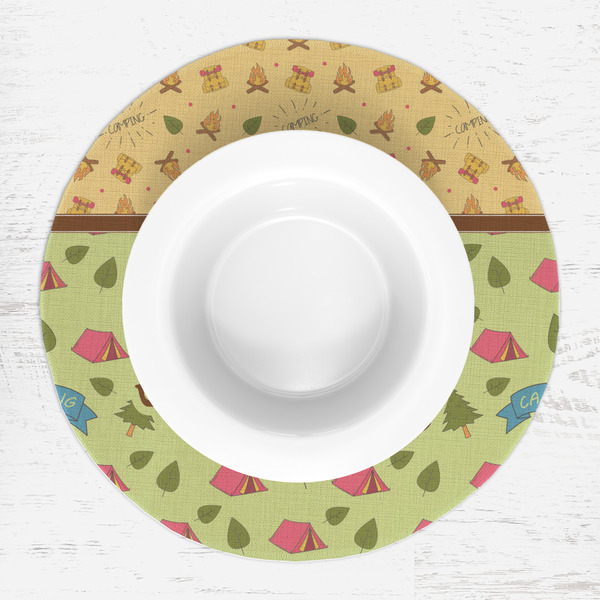 Summer Camping Round Linen Placemats - LIFESTYLE (single)