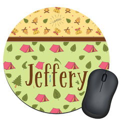 Summer Camping Round Mouse Pad (Personalized)