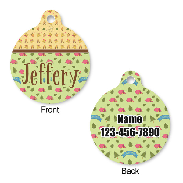 Summer Camping Round Pet ID Tag - Large - Approval