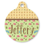 Summer Camping Round Pet ID Tag (Personalized)