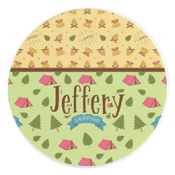 Summer Camping Round Stone Trivet (Personalized)