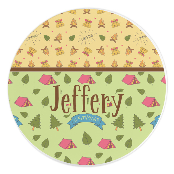 Custom Summer Camping Round Stone Trivet (Personalized)