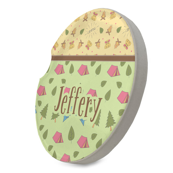 Summer Camping Sandstone Car Coaster - STANDING ANGLE