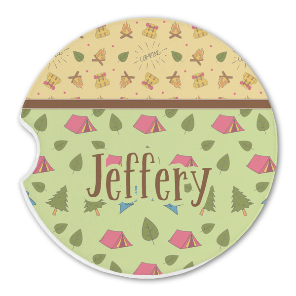 Custom Summer Camping Sandstone Car Coaster - Single (Personalized)