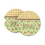 Summer Camping Sandstone Car Coasters - Set of 2 (Personalized)