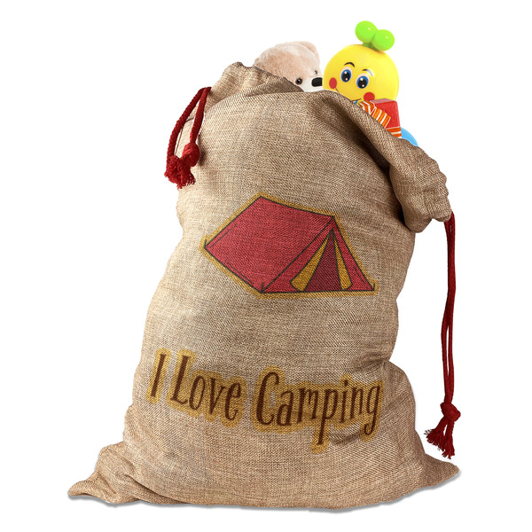 Summer Camping Santa Bag - Front (stuffed w toys) PARENT