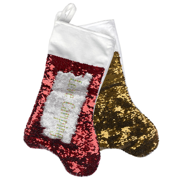 Custom Summer Camping Reversible Sequin Stocking (Personalized)