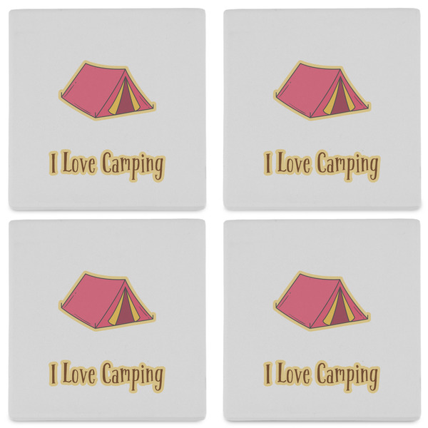 Summer Camping Set of 4 Sandstone Coasters - See All 4 View