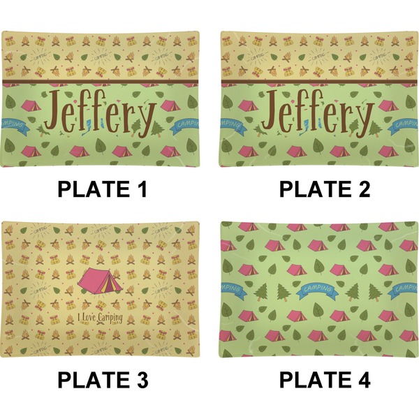 Summer Camping Set of Rectangular Appetizer / Dessert Plates (Approval)