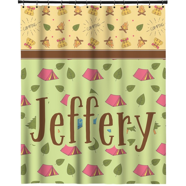 Custom Summer Camping Extra Long Shower Curtain - 70"x84" (Personalized)