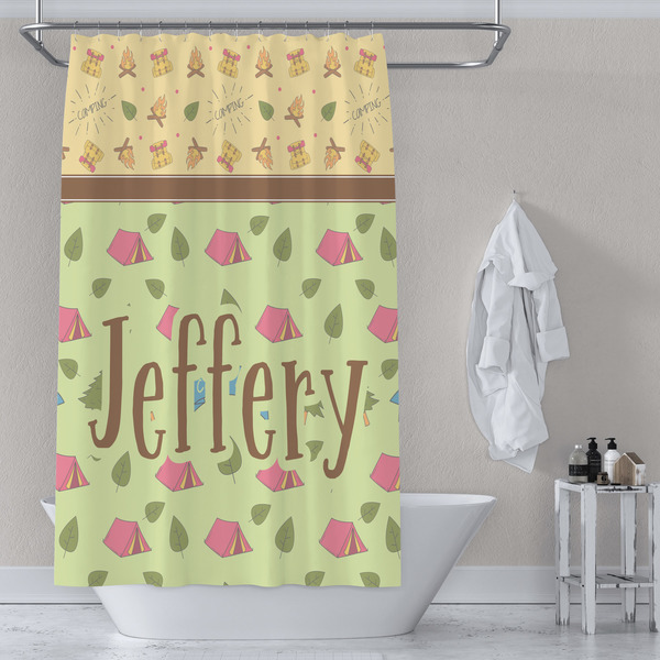 Summer Camping Shower Curtain Lifestyle