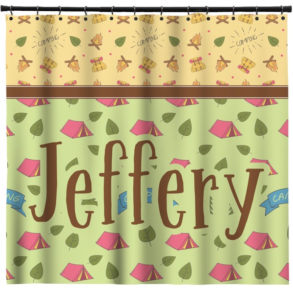 Custom Summer Camping Shower Curtain (Personalized)