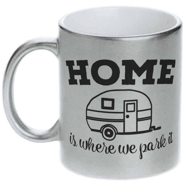 Custom Summer Camping Metallic Silver Mug (Personalized)