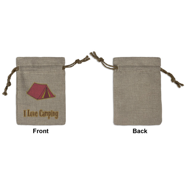 Summer Camping Small Burlap Gift Bag - Front Approval