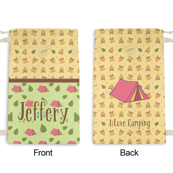 Summer Camping Small Laundry Bag - Front & Back View