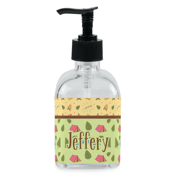 Custom Summer Camping Glass Soap & Lotion Bottle - Single Bottle (Personalized)