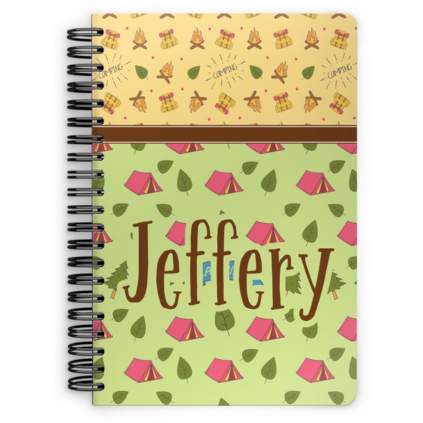 Custom Summer Camping Spiral Notebook - 7x10 w/ Name or Text