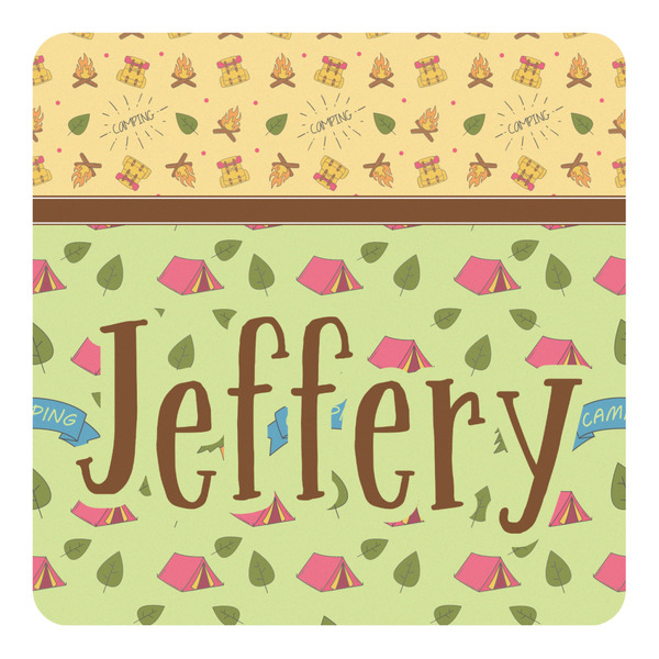 Custom Summer Camping Square Decal - Large (Personalized)