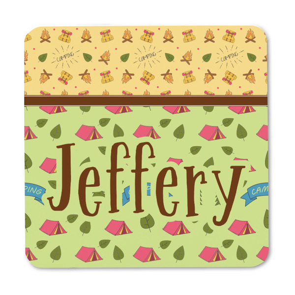 Summer Camping Square Fridge Magnet - FRONT