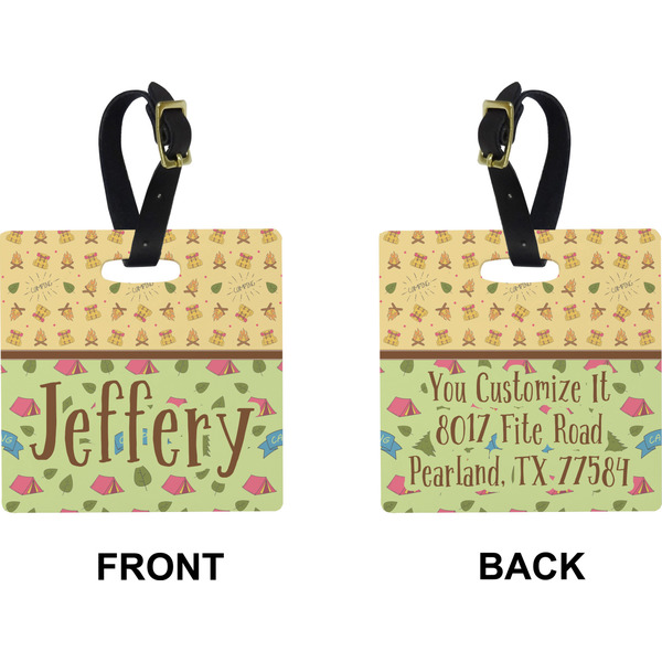 Summer Camping Square Luggage Tag (Front + Back)