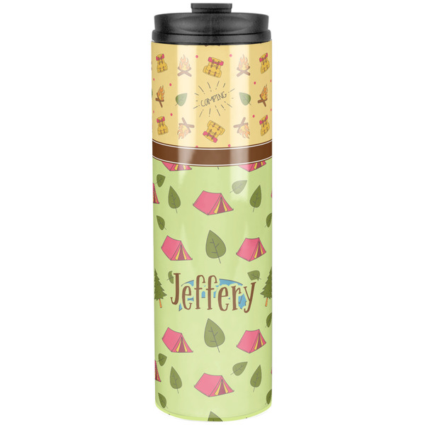 Custom Summer Camping Stainless Steel Skinny Tumbler - 20 oz (Personalized)