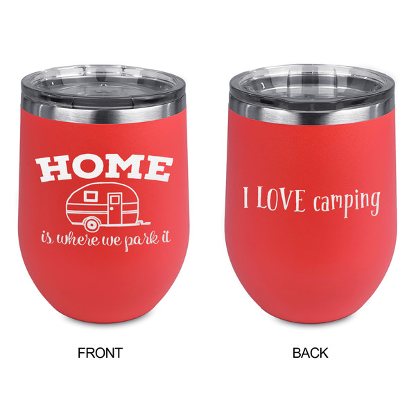 Summer Camping Stainless Wine Tumblers - Coral - Double Sided - Approval