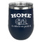 Summer Camping Stemless Stainless Steel Wine Tumbler - Navy - Double Sided (Personalized)