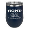 Summer Camping Stainless Wine Tumblers - Navy - Single Sided - Front