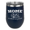 Summer Camping Stemless Stainless Steel Wine Tumbler - Navy - Single Sided