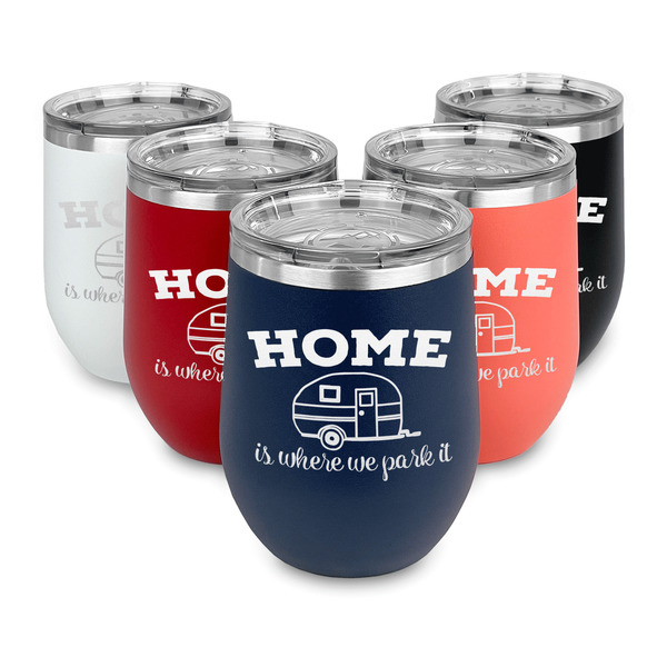 Summer Camping Steel Wine Tumblers Multiple Colors