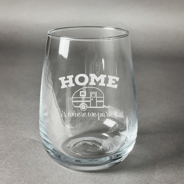Custom Summer Camping Stemless Wine Glass - Engraved