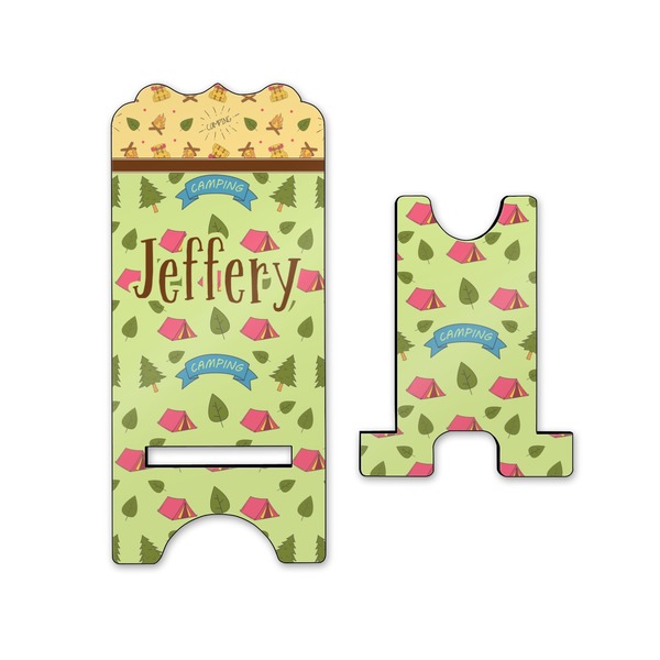 Summer Camping Stylized Phone Stand - Front & Back - Small