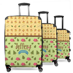 Summer Camping 3 Piece Luggage Set - 20" Carry On, 24" Medium Checked, 28" Large Checked (Personalized)