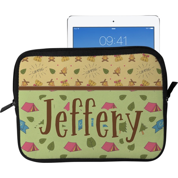 Custom Summer Camping Tablet Case / Sleeve - Large (Personalized)