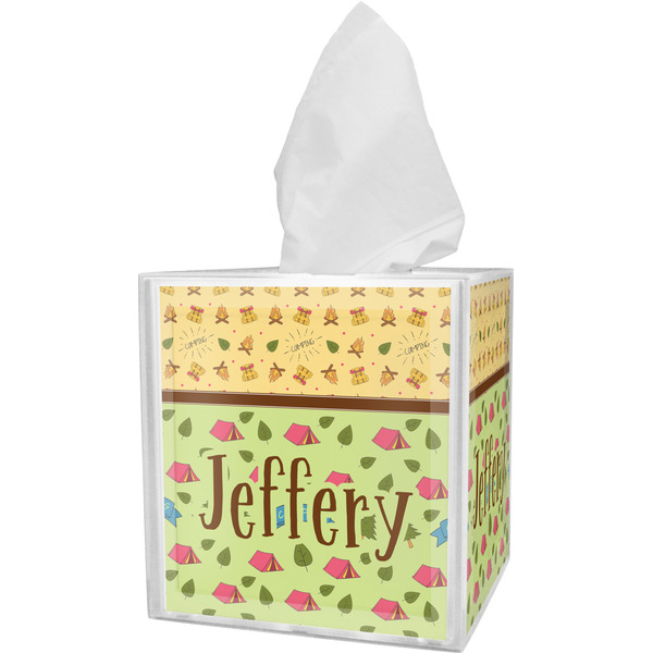 Custom Summer Camping Tissue Box Cover (Personalized)