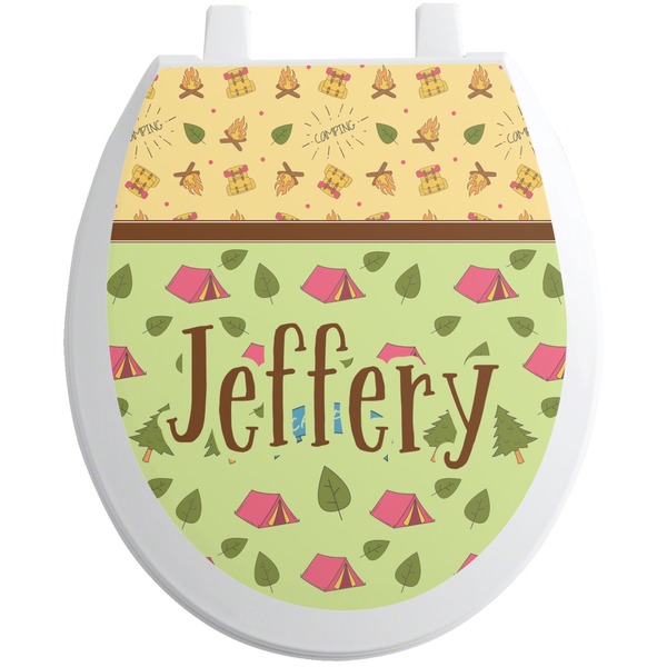 Custom Summer Camping Toilet Seat Decal (Personalized)