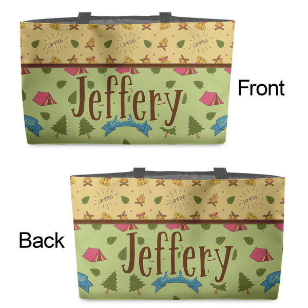 Summer Camping Tote w/Black Handles - Front & Back Views