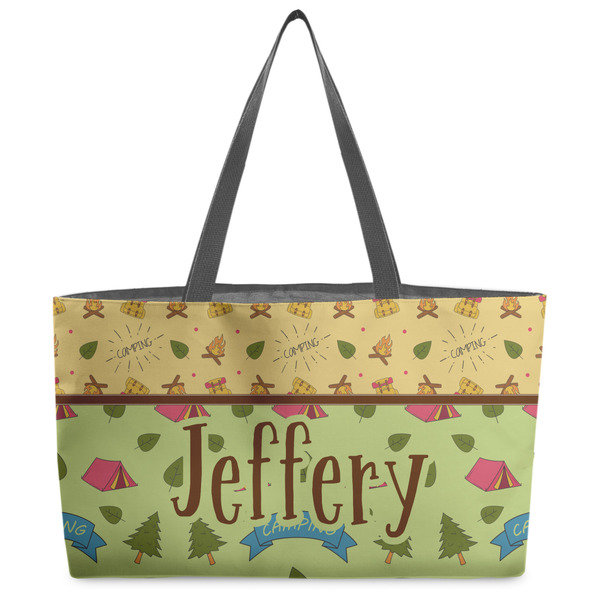 Custom Summer Camping Beach Totes Bag - w/ Black Handles (Personalized)