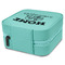 Summer Camping Travel Jewelry Boxes - Leather - Teal - View from Rear